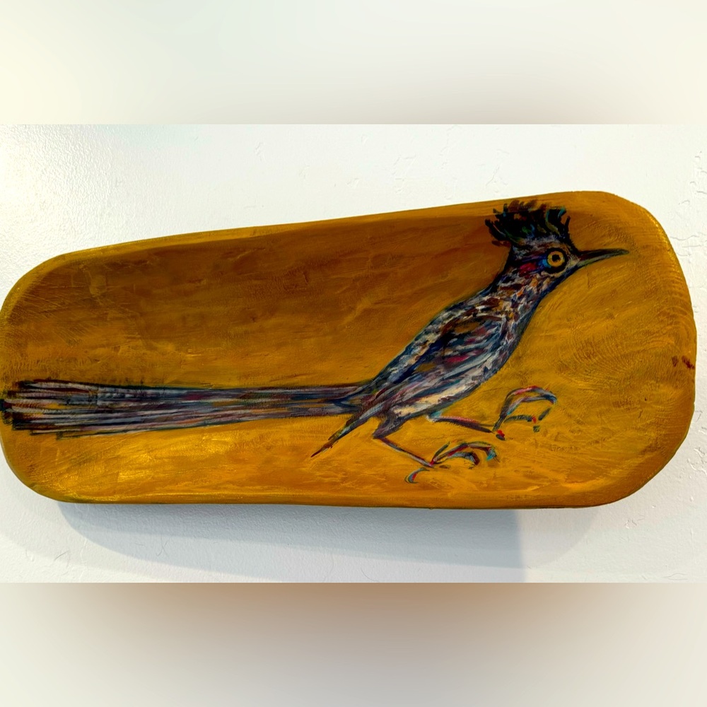- Hand painted roadrunner bowl